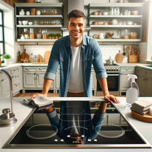 sparkling clean glass top stove