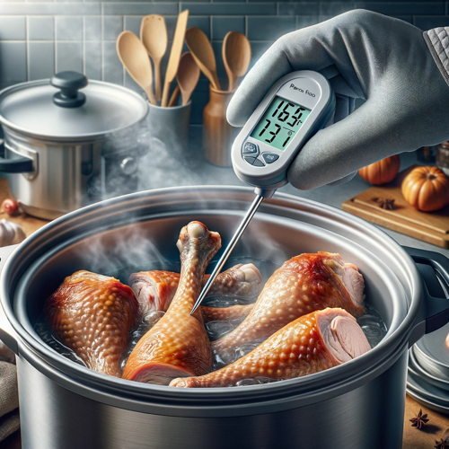 Check the internal temperature when cook turkey legs in a pressure cooker