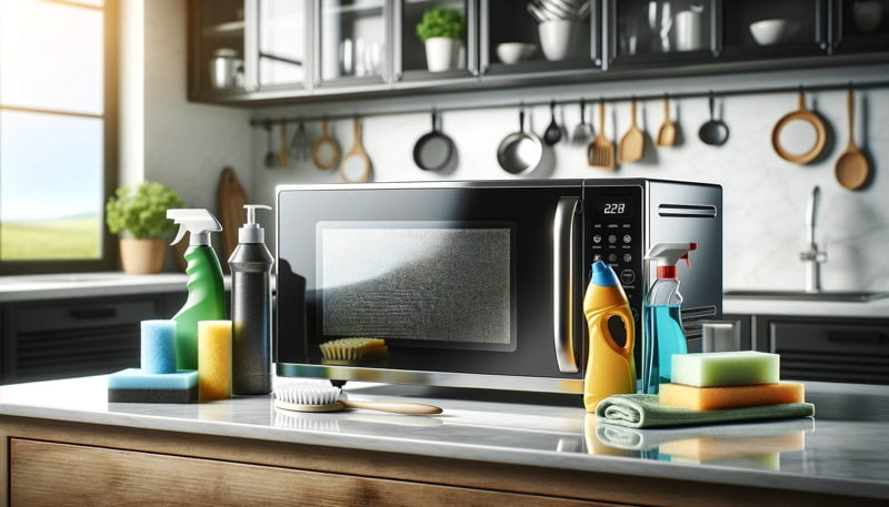 Cleaning your black stainless steel microwave