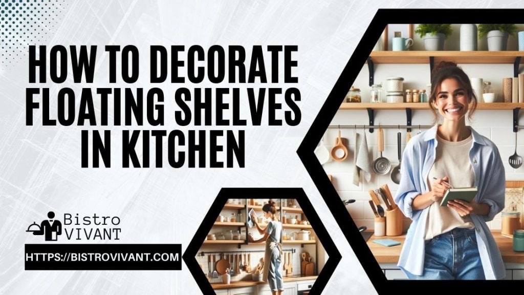 How to decorate floating shelves in kitchen