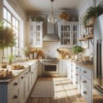 White Kitchen Cabinets with white texture