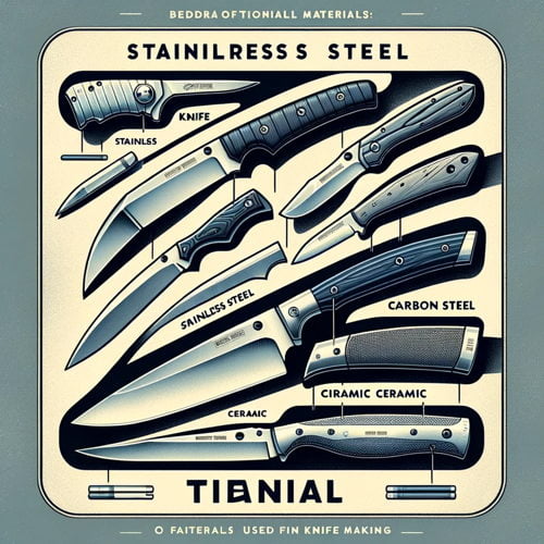depicting various materials used in knife making
