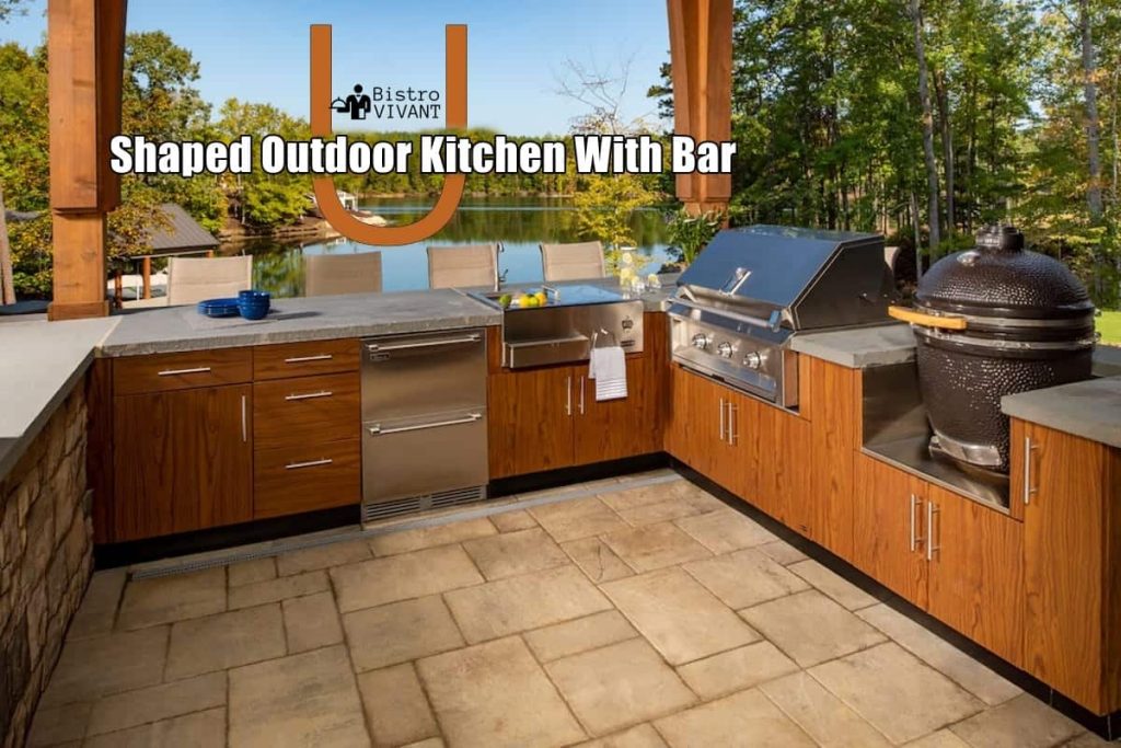 U Shaped Outdoor Kitchen With Bar